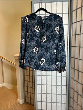 Ted Baker Women's Navy Floral Long-Sleeve Blouse